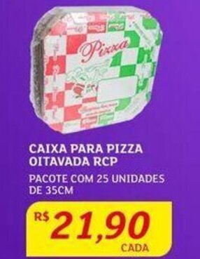 Assaí Atacadista CAIXA PARA PIZZA OITAVADA RCP PACOTE COM 25 UNIDADES DE 35CM oferta