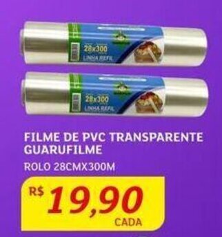 Assaí Atacadista FILME DE PVC TRANSPARENTE GUARUFILME ROLO 28CMX300M oferta