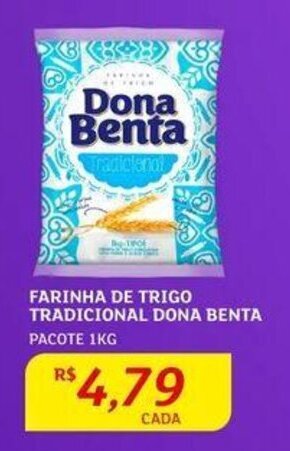 Assaí Atacadista FARINHA DE TRIGO TRADICIONAL DONA BENTA PACOTE 1KG oferta