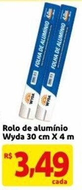 Rolo de aluminio Wyda 30cmx4m