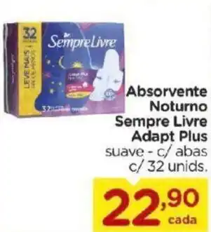 Absorvente Noturno Sempre Livre Adapt Plus