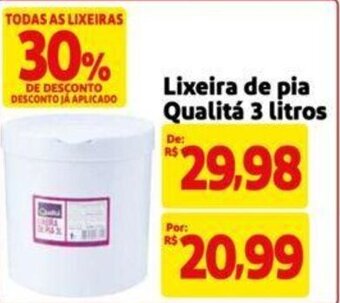 Extra Supermercado Lixeira de pia Qualitá 3 litros oferta