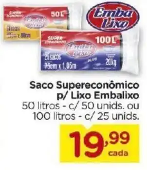 Saco Supereconomico p/ Lixo Embalixo