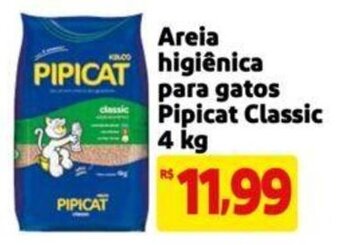 Extra Supermercado Areia higiênica para gatos Pipicat Classic 4 kg oferta