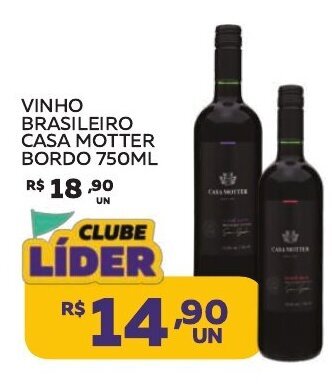 Lider Atacadista VINHO BRASILEIRO CASA MOTTER BORDO 750ML oferta