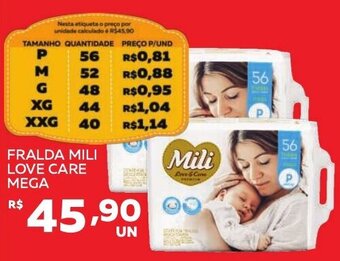 Lider Atacadista FRALDA MILI LOVE CARE MEGA oferta