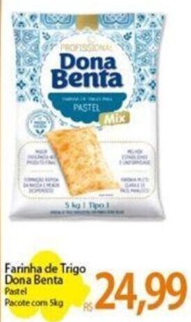 Atacadão Farinha de Trigo Dona Benta Pastel Pacote com 5kg oferta