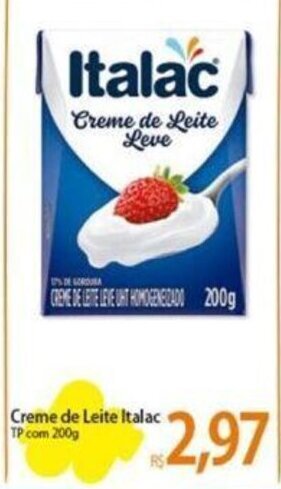 Atacadão Creme de Leite Italac TP com 200g oferta