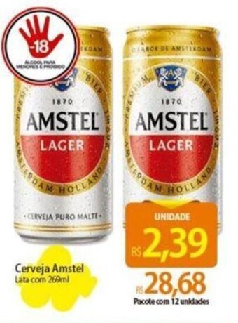 Atacadão Cerveja Amstel Lata com 269ml oferta