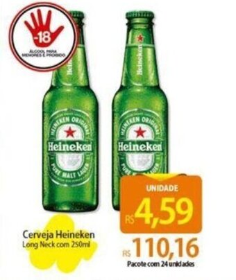 Atacadão Cerveja Heineken Long Neck com 250ml oferta
