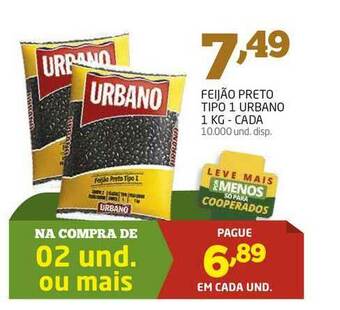 Feijão Preto Tipo 1 Urbano 1kg cada