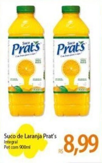 Atacadão Suco de Laranja Prat's Integral Pet com 900ml oferta