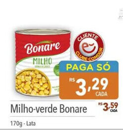 Milho-verde Bonare 170g-Lata