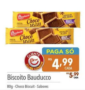 Supermercados Condor Biscoito Bauducco 80g-Choco Biscuit - Sabores oferta