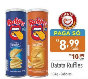 Supermercados Condor Batata Ruffles 134g-Sabores oferta