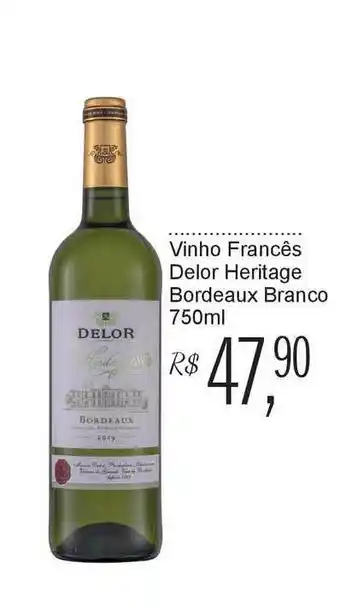 Festval Vinho Francês Delor Heritage Bordeaux Branco 750ml oferta