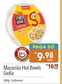 Macarrão Hot Bowls Sadia 300g-Carbonara