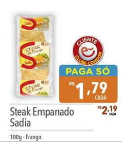 Supermercados Condor Steak Empanado Sadia 100g-Frango oferta