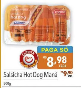 Salsicha Hot Dog Maná 800g