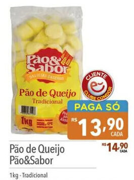 Supermercados Condor Pão de Queijo Pão&Sabor 1kg -Tradicional oferta