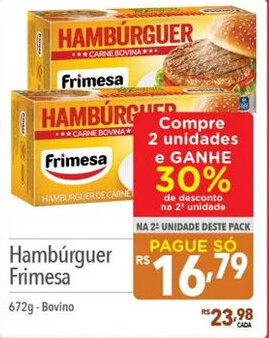 Supermercados Condor Hambúrguer Frimesa 672g-Bovino oferta