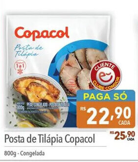 Supermercados Condor Posta de Tilápia Copacol 800g - Congelada oferta