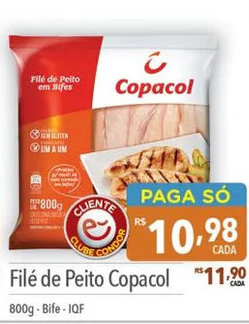 Supermercados Condor Filé de Peito Copacol 800g-Bife-IQF oferta
