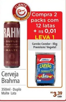 Supermercados Condor Cerveja Brahma 350ml-Duplo Malte Lata oferta