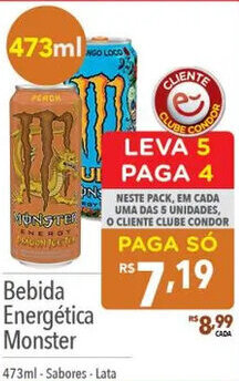 Bebida Energética Monster 473ml Sabores Lata