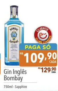 Gin Inglês Bombay 750ml-Sapphire