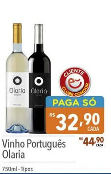 Supermercados Condor Vinho Português Olaria 750ml-Tipos oferta