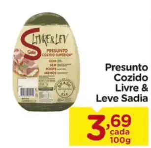 Carrefour Presunto Cozido Livre & Leve Sadia 100g oferta