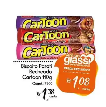 Giassi Supermercados Biscoito Parati Recheado Cartoon 110g oferta