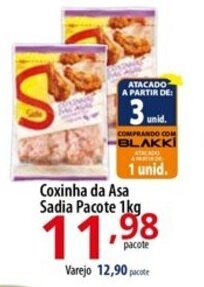Akki Atacadista Coxinha da Asa Sadia Pacote 1kg oferta