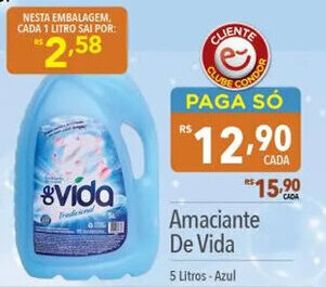 Supermercados Condor Amaciante De Vida 5 Litros - Azul oferta