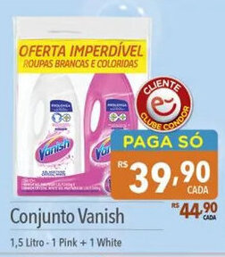Supermercados Condor Conjunto Vanish 1,5 Litro-1 Pink + 1 White oferta