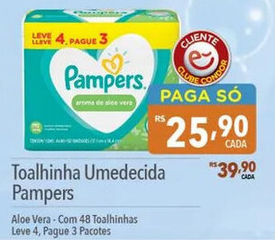 Supermercados Condor Toalhinha Umedecida Pampers oferta