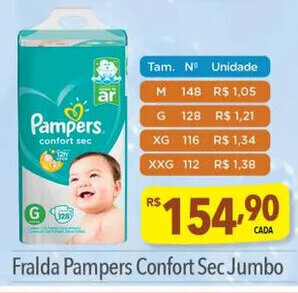 Supermercados Condor Fralda Pampers Confort Sec Jumbo oferta