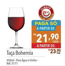 Supermercados Condor Taça Bohemia 450ml oferta