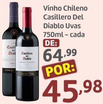Vinho Chileno Casillero Del Diablo Uvas 750ml - cada