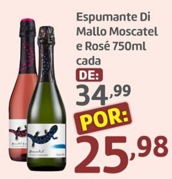 Espumante Di Mallo Moscatel e Rosé 750ml cada