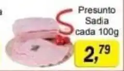 Supermercados Paraná Presunto Sadia 100g oferta