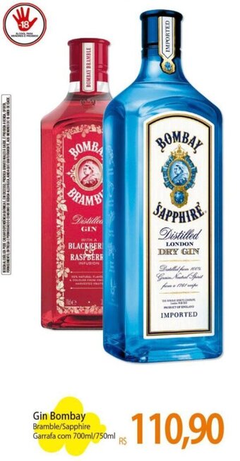 Atacadão Gin Bombay Bramble/Sapphire Garrafa com 700ml/750ml oferta