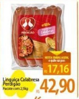 Atacadão Linguiça Calabresa Perdigão Pacote com 2,5kg oferta