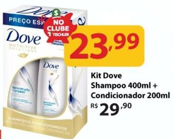 Kit Dove Shampoo 400ml + Condicionador 200ml