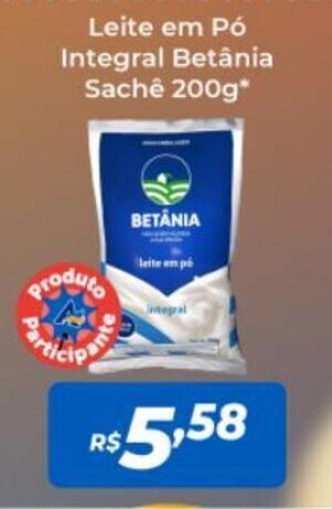 Atakarejo Leite em Pó Integral Betânia Sachê 200g oferta