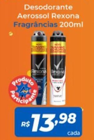 Atakarejo Desodorante Aerossol Rexona Fragrâncias 200ml oferta