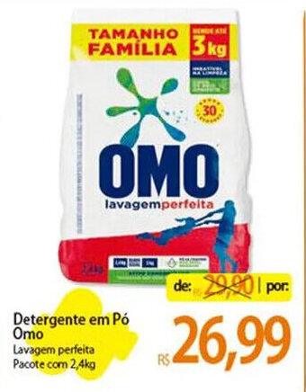 Atacadão Detergente em Pó Omo Lavagem perfeita Pacote com 2,4kg oferta
