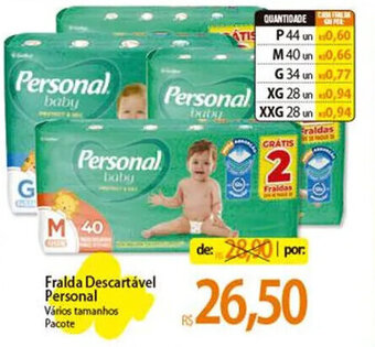 Atacadão Fralda Descartável Personal Vários tamanhos Pacote oferta