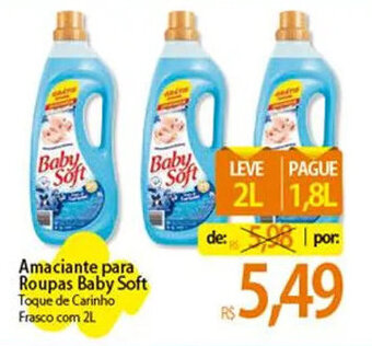 Atacadão Amaciante para Roupas Baby Soft Toque de Carinho Frasco com 2L oferta